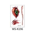 Halloween temporary tattoo WS-K196 with bloody eyeball, scratch, and wound designs - WS-K196
