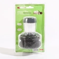 Brosse de cuisine avec distributeur de savon et deux têtes de brosse en acier - Brosse à Casserole en Acier + 1 Boule en Acier Supplémentaire (Kit)