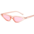 Occhiali da sole retrò cat-eye con montatura rosa trasparente e lenti coordinate - Montatura rosa trasparente lenti rosa