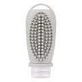 Grey silicone travel bottle with massage brush head and transparent cap for shampoo - 100ml Light Grey