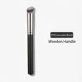Professional 270 angled concealer brush with matte black wooden handle and silver ferrule - Wood Handle 270 Concealer Brush