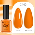 Orange gel nail polish showing glossy and matte effects in 7ml bottle X100 - Orange (100)