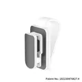Clip portaocchiali universale per aletta parasole auto in bianco e grigio con gancio - Bianco e Grigio