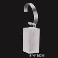 Frosted acrylic watch stand holder with a clear C-ring on a sleek black background - Large (8CM Base) / Brushed Frosted