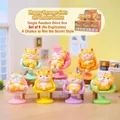 Cute orange cat figurines on colorful swivel chairs for office desktop decoration - 193 Orange Cat's Happy Chair Set 6 / Full Box Set