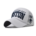 Gorra trucker blanca clásica de Boston con malla transpirable y bordado en 3D - Ajustable / Gorra de malla blanca Boston / Blanco