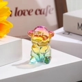 Rainbow gradient glass monkey figurine on a white platform with a cozy home decor background - Zodiac Monkey / Rainbow Gradient
