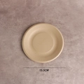 Piatto rotondo ecologico da 15,5 cm in polpa di canna da zucchero con bordo scanalato - Piatto da 6 Pollici Ispessito / Naturale