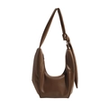 Borsa hobo marrone vintage con tracolla a nodo e chiusura lampo in metallo dorato - 36*11*32cm / Sabbia