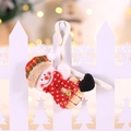 Weihnachts-Schneemann-Plüschfigur mit rot-grüner Karomütze und festlichen Knöpfen - Schneemann Kletterseil-Puppe (B-C52)