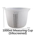 Translucent 1000ml silicone measuring cup with double scale markings for DIY resin mixing - 1000ml Measuring Cup with Silk Screen
