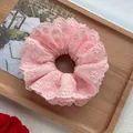 Coletero de encaje floral 3D rosa con bordado de cuatro capas y alta elasticidad - Rosa