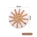 Decorazione da parete in rattan da 20 cm con motivo a raggiera in cotone bianco e paglia - 20cm / Motivo a Raggi di Sole