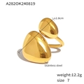 Unregelmäßiger 18K vergoldeter Edelstahlring in Tropfenform, Größe 7, glänzend - US 7 / Gold