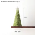Grüner Plüsch-Weihnachtsbaum als Tischdeko mit goldenem Stern und 24cm Höhe - Stil B (24 cm stehender Weihnachtsbaum)