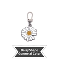 Gunmetal daisy shape detachable zipper puller replacement with floral white enamel finish - Daisy - Gunmetal