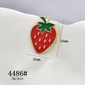 Detail view of strawberry charm pendant in red enamel with 29mm height and 20mm width - 4486# Large Strawberry
