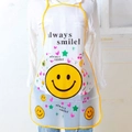 Grembiule in PVC impermeabile giallo trasparente con grande faccina e scritta always smile - Faccina gialla