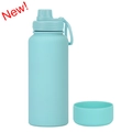 Light blue 1L insulated sports bottle with matte finish and silicone base protection - 1 L / Tiffany Blue - Sport
