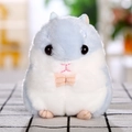 Niedlicher blau-weißer Hamster-Plüschtier-Schlüsselanhänger mit weichem Kunstfell - Hamster-Blau / Silberner Karabinerverschluss
