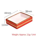 Mini vassoio natalizio in resina rosso e oro, dimensioni di 44x38x11mm - Portapranzo con bordo in oro rosso