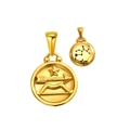18K gold plated stainless steel Sagittarius zodiac pendant with embossed archer and stars - Sagittarius (SP343G-9)