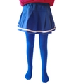 Kids navy pleated skirt with white stripes and matching leggings for casual wear - 6-8 Years / Dark Blue