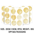 Set di 5 adesivi murali in PVC a cerchio acquerello giallo per decorare camerette bimbi - Pois Acquerello Gialli (Stile G) / 20x30cm (5 Pezzi/Confezione)