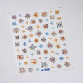 Stickers ongles mandala bohème M-648 avec motifs d'étoiles géométriques colorés - Style Étoile Mandala Coloré (M-648)