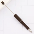 Telescopic pointer ballpoint pen in dark brown and silver metal for teaching use - Silk Fog Brown