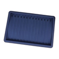 Dark blue PU jewelry display tray with 17 black metal hooks for necklace storage - 14 Slot Wave Tray Dark Blue