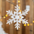 Clear acrylic snowflake ornament with textured ice finish for Christmas decor, 16x14cm - 16cm Transparent Snowflake / 16x14cm/55g