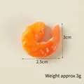 Realistisch mini-garnalenmodel van PVC als sleutelhanger van PVC, afmeting 3 cm x 2,5 cm - Gele kleine garnaal - zonder gesp / Geel