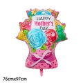 Detail of flower bouquet foil balloon for Mother's Day with Happy Mother's Day text - Mother's Day Pink Flower Bouquet