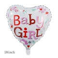 Ballon en aluminium de 18 pouces en forme de cœur avec texte Baby Girl et fleurs - 18 pouces / Ballon Cœur BABY GIRL 18 Pouces