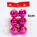 6er-Set glänzende rosafarbene 6cm Weihnachtskugeln in Klarsichtverpackung für Deko - 6er Pack (6cm) / Glänzend Rosarot