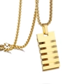 Herren Gold Rechteck-Anhänger Halskette mit Querstreifen und Box-Kette Design - 3.0 * 60 CM Goldkette / Gold