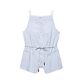 Gilet sans manches bleu clair pour femme avec boutons et cordon à perles en bois - S / Gilet Sans Manches à Boutons