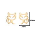 Golden cat shaped stainless steel stud earrings with minimalist animal design 10mm - Cat / Gold
