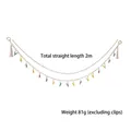 2m hand-woven cotton storage cord for toys with wooden rings and colorful clips - 200cm