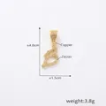 18k gold plated cursive letter B pendant with micro inlaid zircon for DIY jewelry - Letter B