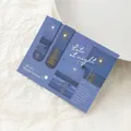 Set of 2 magnetic bookmarks with aesthetic dark blue moonrise sea landscape patterns - 2 Pcs/Set / Evening Stars - Sea View