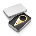 Golden multi-functional metal bottle opener in a premium silver tin storage box - Gold (Guizhou Character Boxed)