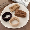 Elastic hair ties in neutral earth tones like black, caramel, brown, and cream - 2# Coffee Series 4 Pcs