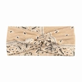 Elastisches beiges Paisley-Yoga-Stirnband mit Knoten für Training und Sport - Paisley Khaki