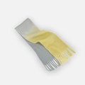 Écharpe en laine dégradée gris et jaune avec des détails de franges élégants - Jaune Gris