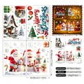 Adesivi elettrostatici Babbo Natale e pupazzo di neve con 51 decorazioni natalizie doppie - HT94076 Set di 4 Fogli