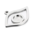 Colgante de ojo de Horus de acero inoxidable con base redonda en color plateado - Estilo Color Acero (KLJ4076-Z)