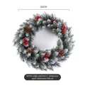 White Edge With Red Berry & Pine Cone Diameter 60cm