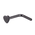 Piercing de nariz en forma de L de acero inoxidable negro con diseño de corazón - En forma de L / Negro